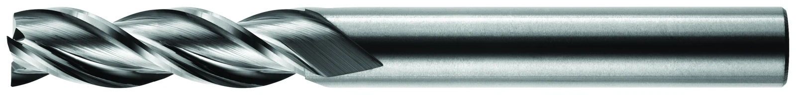 RobbJack AL3 3-flute high-performance aluminum carbide end mill with long flute length and polished flutes