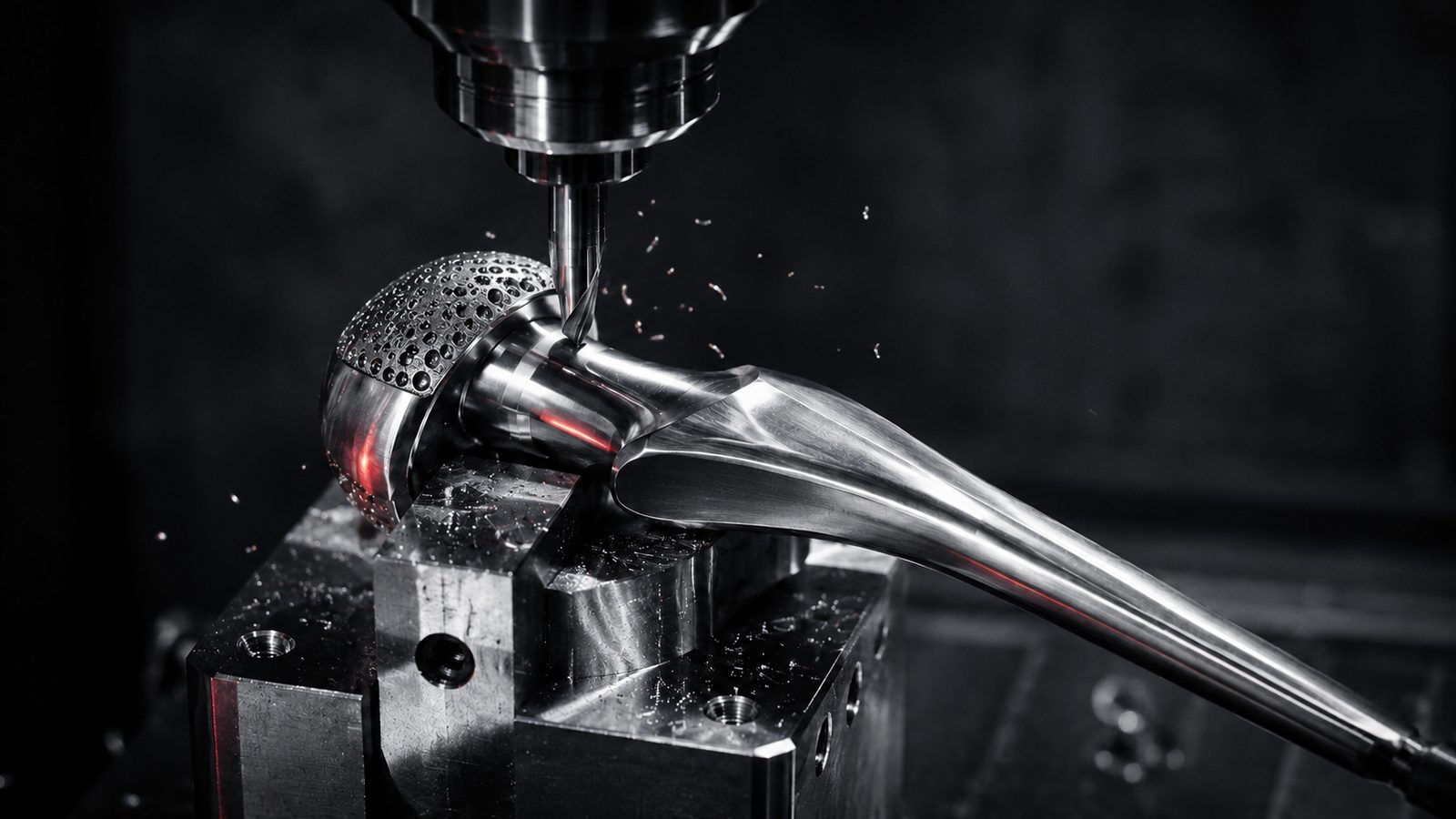 Medical — RobbJack tooling machining a precision part